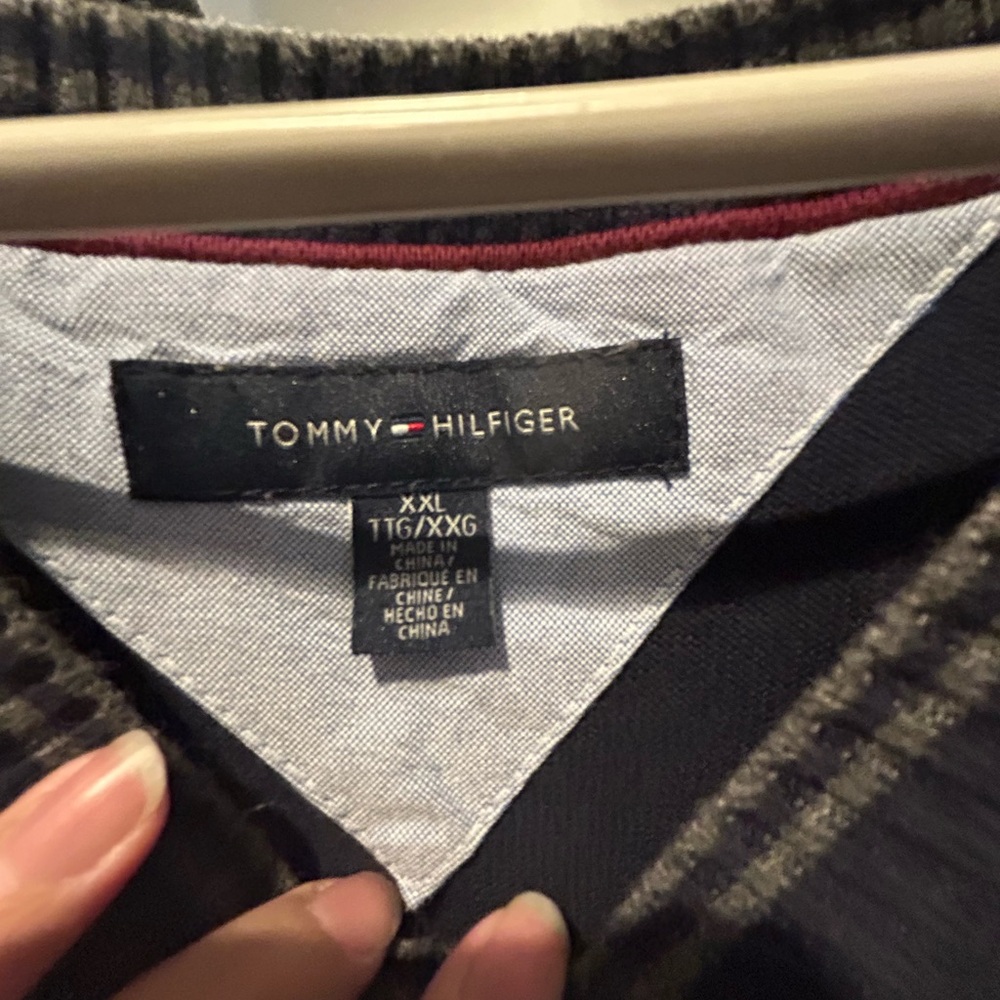 Tommy Hilfiger Blue V-Neck Sweater - Picture 2 of 3